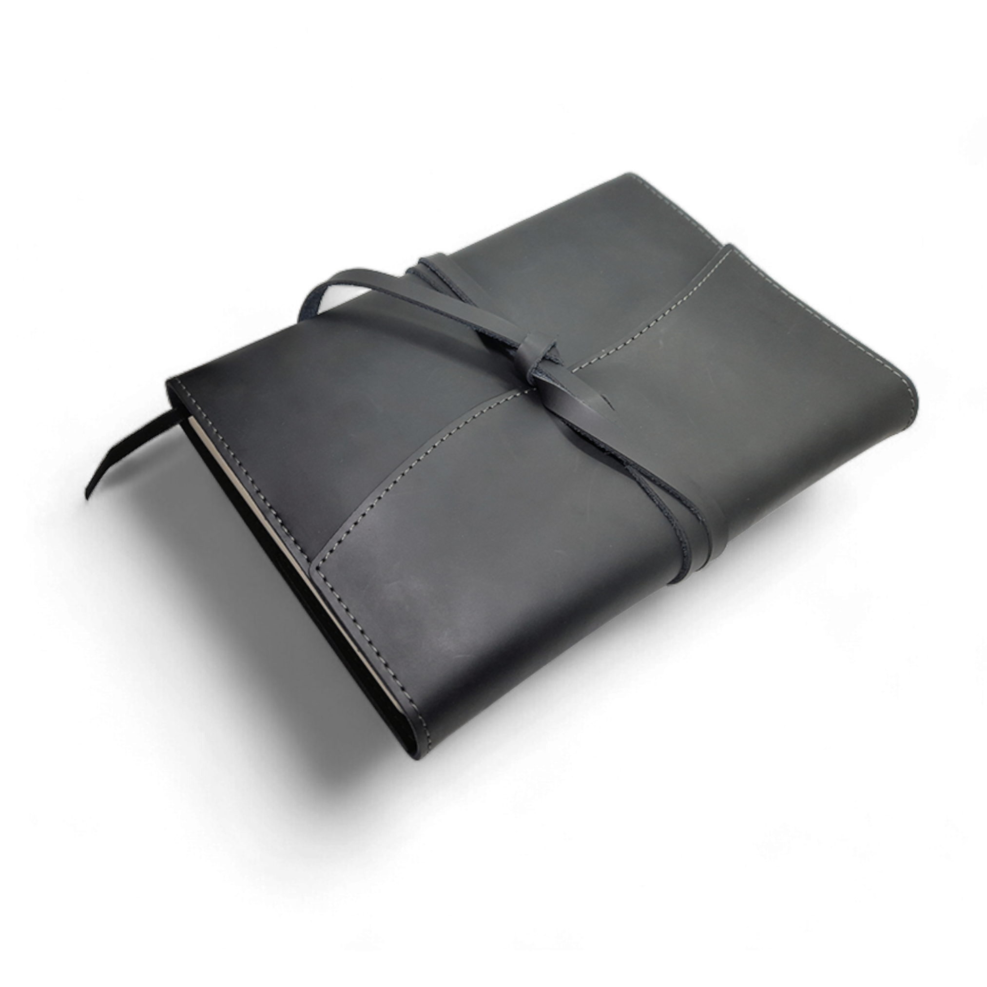 A5 Genuine Leather Trifold Slip On Notebook Cover and Notebook