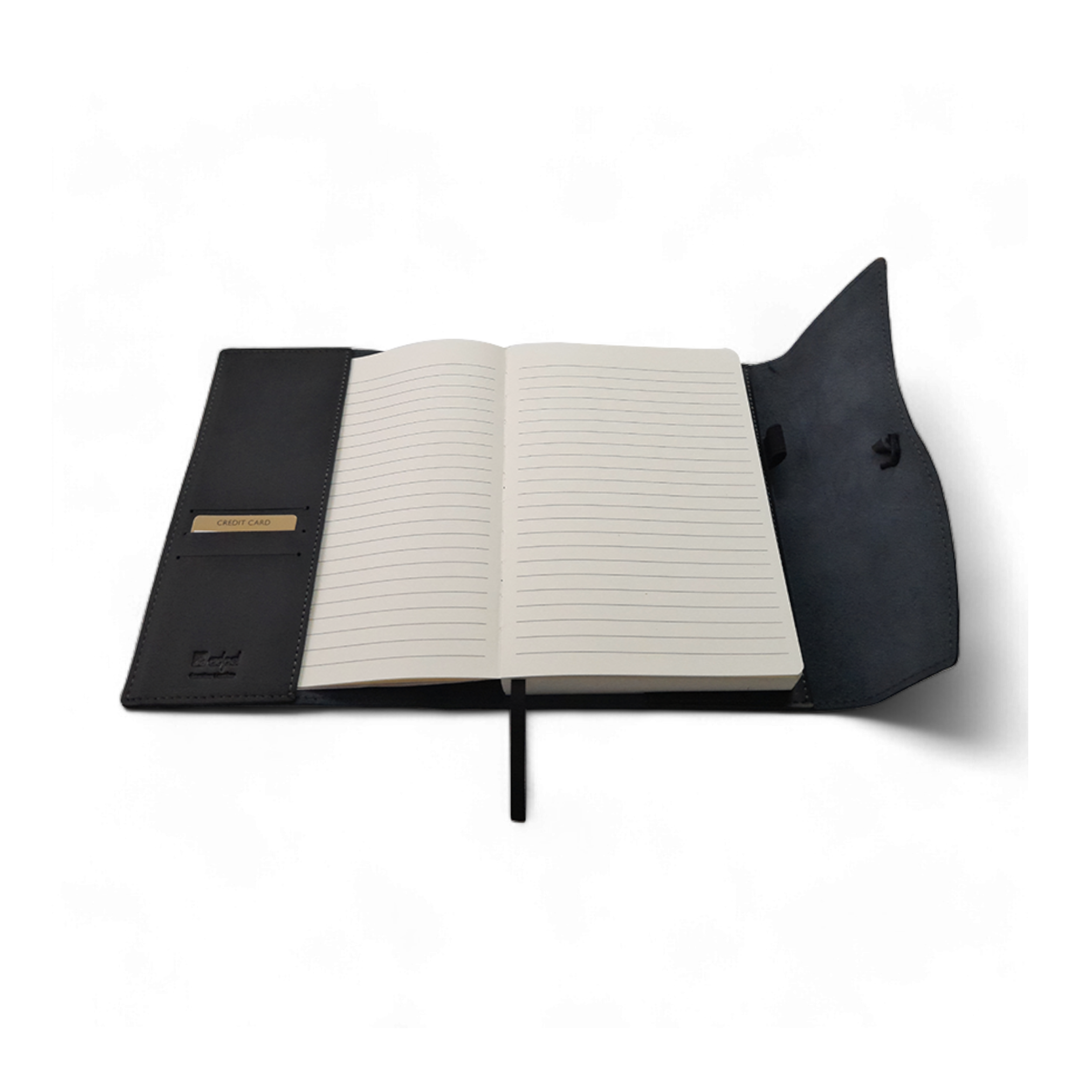 A5 Genuine Leather Trifold Slip On Notebook Cover and Notebook