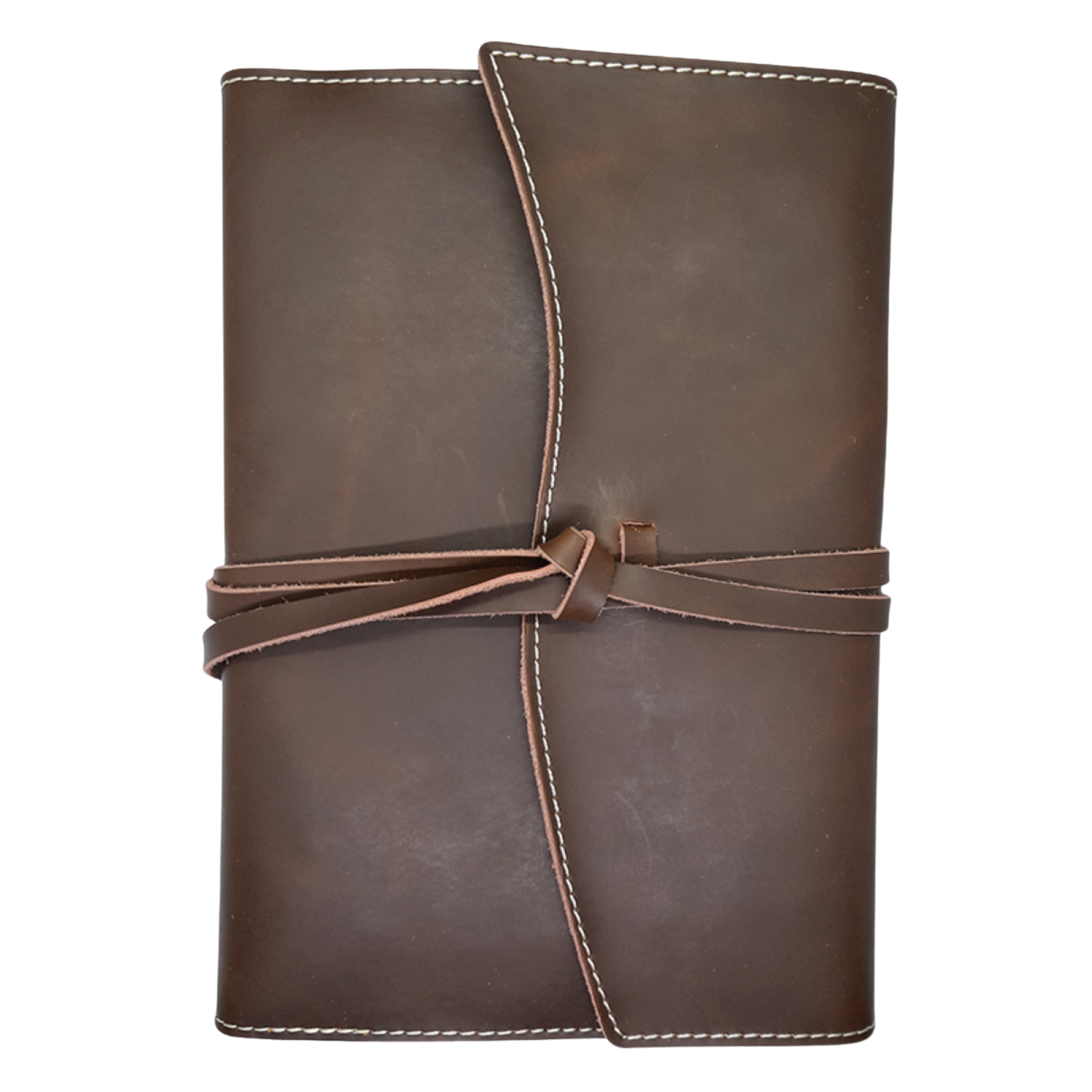 A5 Genuine Leather Trifold Slip On Notebook Cover and Notebook