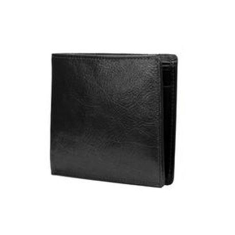 Genuine Leather Wallet Credit Card Flap & Coin Holder - Black