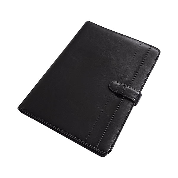 A4 Adpel Leather Folder with Tab Closure - Black