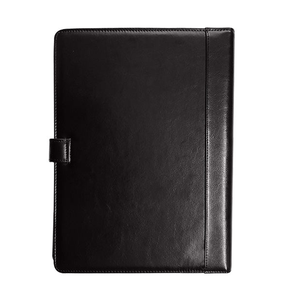 A4 Adpel Leather Folder with Tab Closure - Black