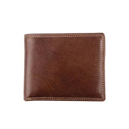 Genuine Leather Wallet Notes and Cards - No Coin Holder - Brown