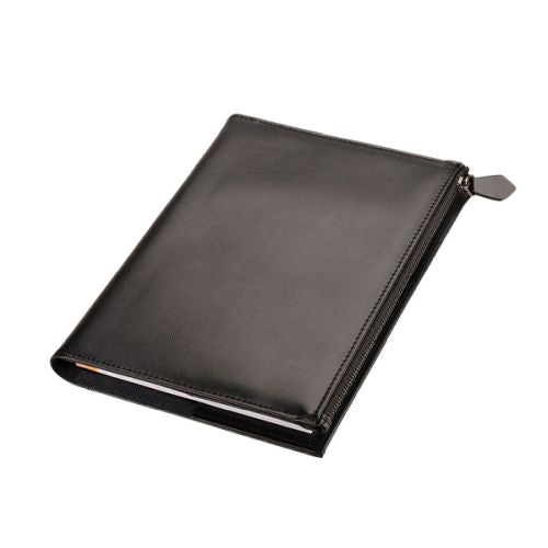 A5 Notebook Leather Slip On Cover - with Notebook - Black