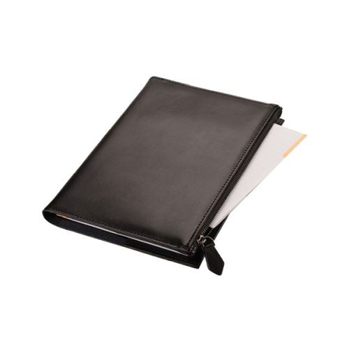 A5 Notebook Leather Slip On Cover - with Notebook - Black