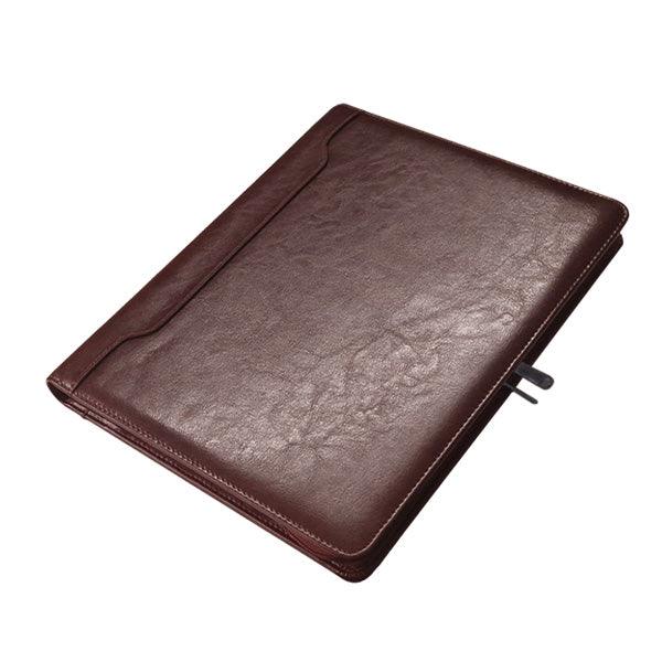 Classic A4 Genuine Leather Zipped Folder - Brown - Mirelle Leather and Lifestyle