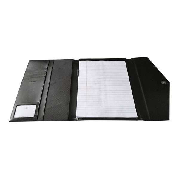 A4 Stanford Genuine Leather Tri-Fold Folder - Black - Mirelle Leather and Lifestyle