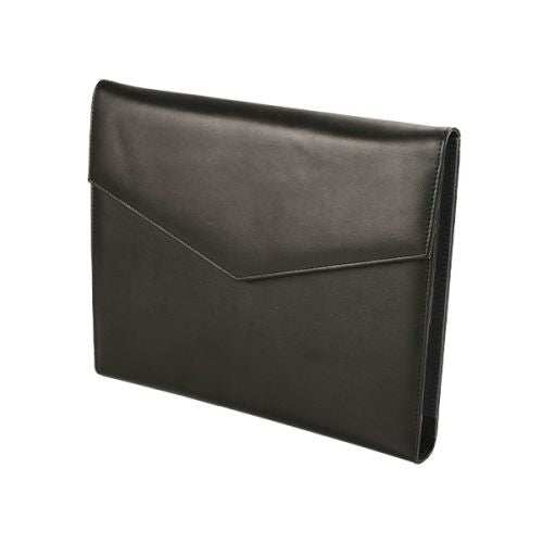 A4 Stanford Genuine Leather Tri-Fold Folder - Black - Mirelle Leather and Lifestyle