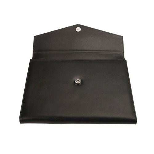 A4 Stanford Genuine Leather Tri-Fold Folder - Black - Mirelle Leather and Lifestyle