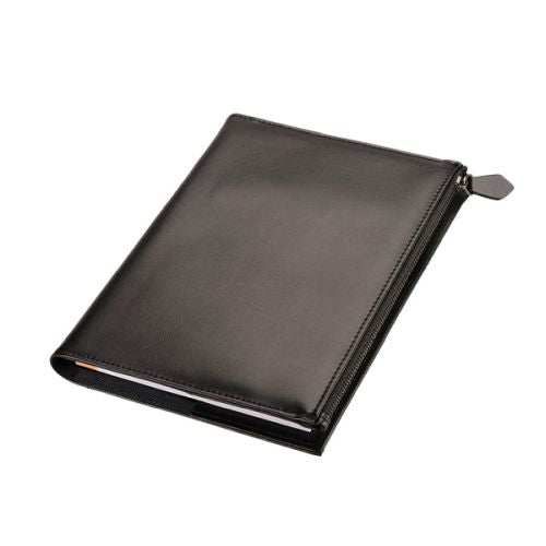 A5 Notebook Leather Slip On Cover - with Notebook - Black - Mirelle Leather and Lifestyle