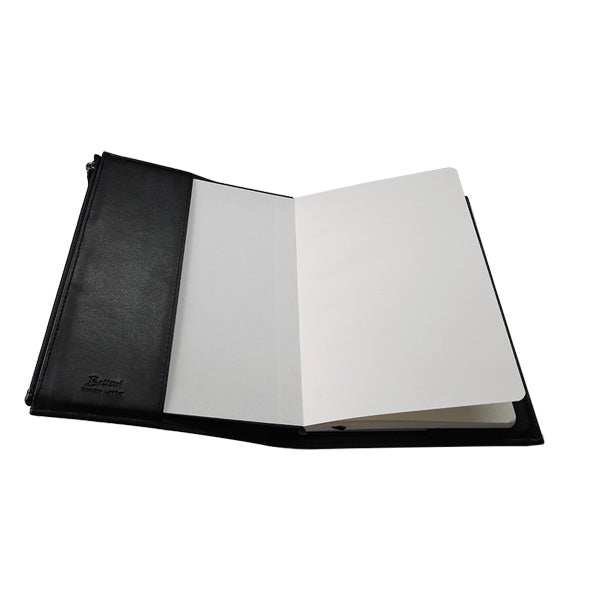 A5 Notebook Leather Slip On Cover - with Notebook - Black - Mirelle Leather and Lifestyle