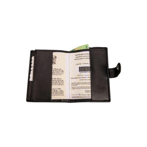 Genuine Leather Passport Cover with Tab - Black - Mirelle Leather and Lifestyle