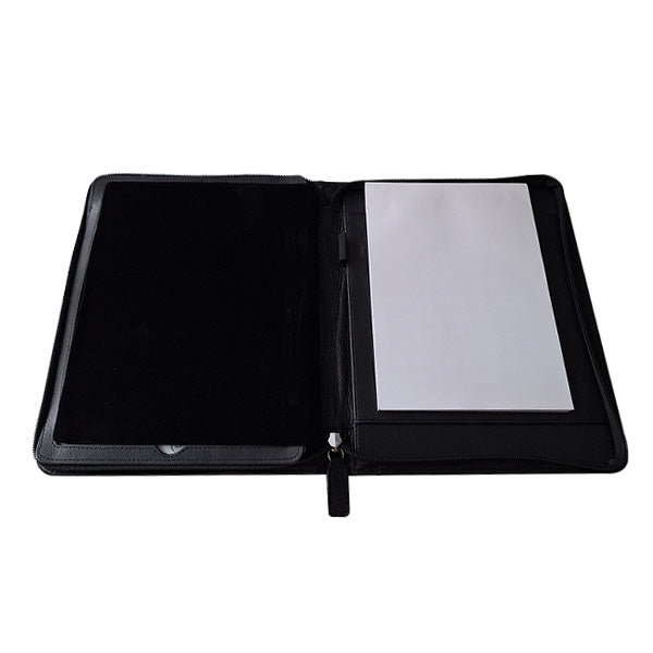 iPad Genuine Leather Zip Around Folder - Black - Mirelle Leather and Lifestyle