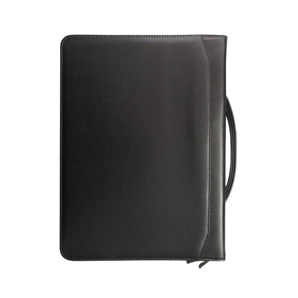 Mirelle - A4 Genuine Leather Zip Folder with Ring Binder - Black - Mirelle Leather and Lifestyle