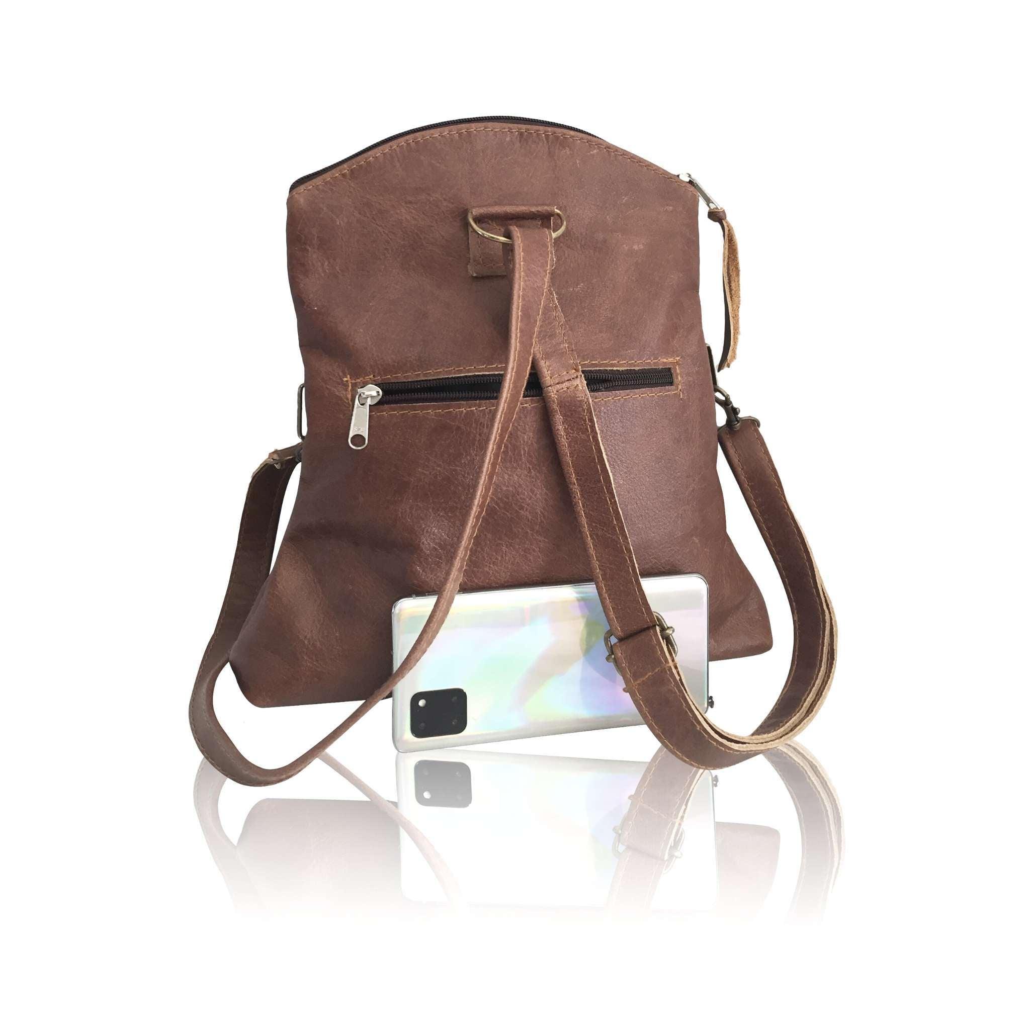 Mirelle Genuine Leather 3-Way Convertible Backpack | Messenger Handbag - Mirelle Leather and Lifestyle