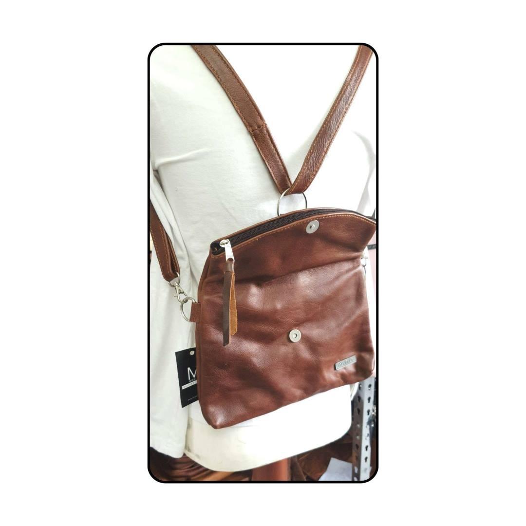 Mirelle Genuine Leather 3-Way Convertible Backpack | Messenger Handbag - Mirelle Leather and Lifestyle