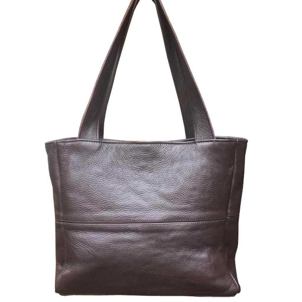 Mirelle Shopper Shoulder Handbag With Outside Zipped Pocket | Genuine Leather