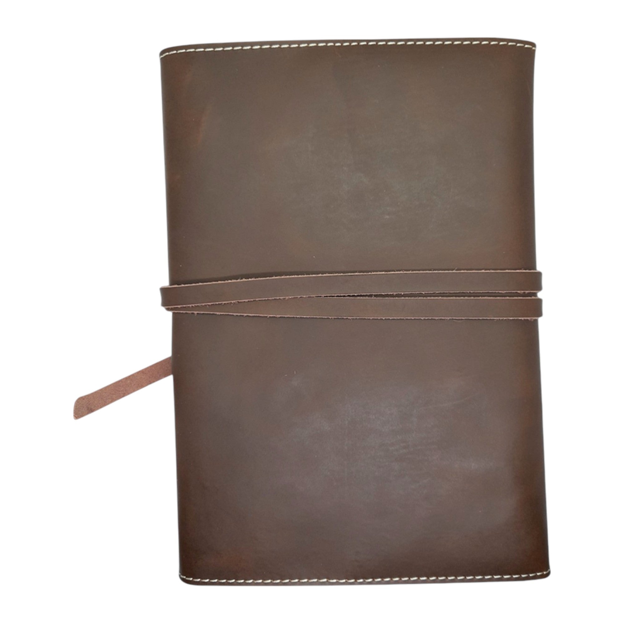 A5 Genuine Leather Trifold Slip On Notebook Cover and Notebook