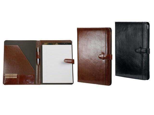 A4 Adpel Leather Folder with Tab Closure - Black - Mirelle Leather and Lifestyle