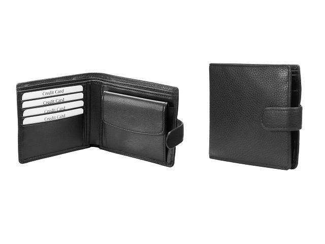 Adpel Genuine Leather Wallet with Coin Pouch and Tab - Black - Mirelle Leather and Lifestyle