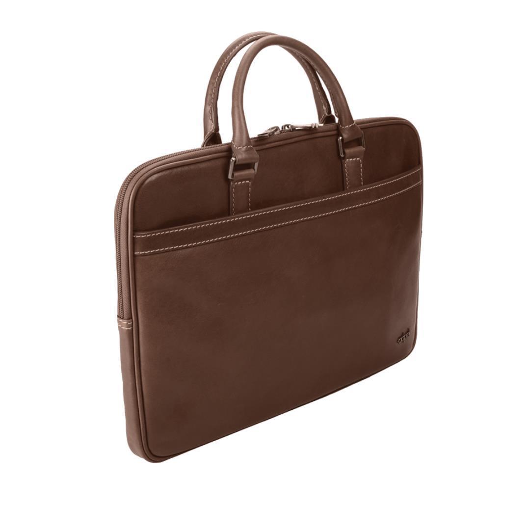 Adpel Sorento Slim 15.4" Leather Laptop Bag | Brown - Mirelle Leather and Lifestyle