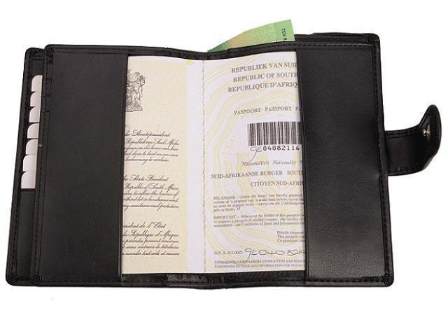 Genuine Leather Passport Cover with Tab - Black - Mirelle Leather and Lifestyle