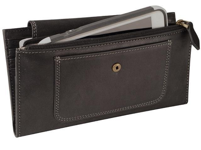 Genuine Leather Zip and Magnetic Button Closure Purse - Mirelle Leather and Lifestyle