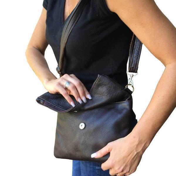 Mirelle Genuine Leather Fold Over Messenger Handbag - Mirelle Leather and Lifestyle