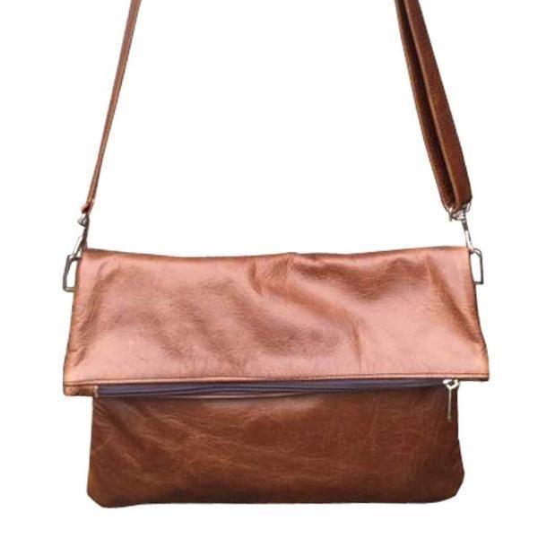 Mirelle Genuine Leather Fold Over Messenger Handbag - Mirelle Leather and Lifestyle