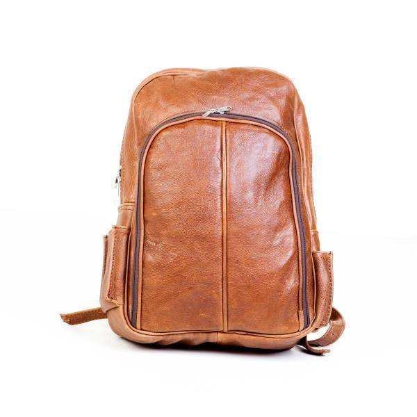 MIRELLE Genuine Leather Laptop Backpack Tan