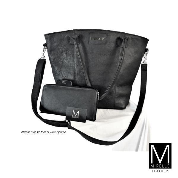 Mirelle Leather Classic Tote Handbag And Ladies Wallet - Combo - Mirelle Leather and Lifestyle