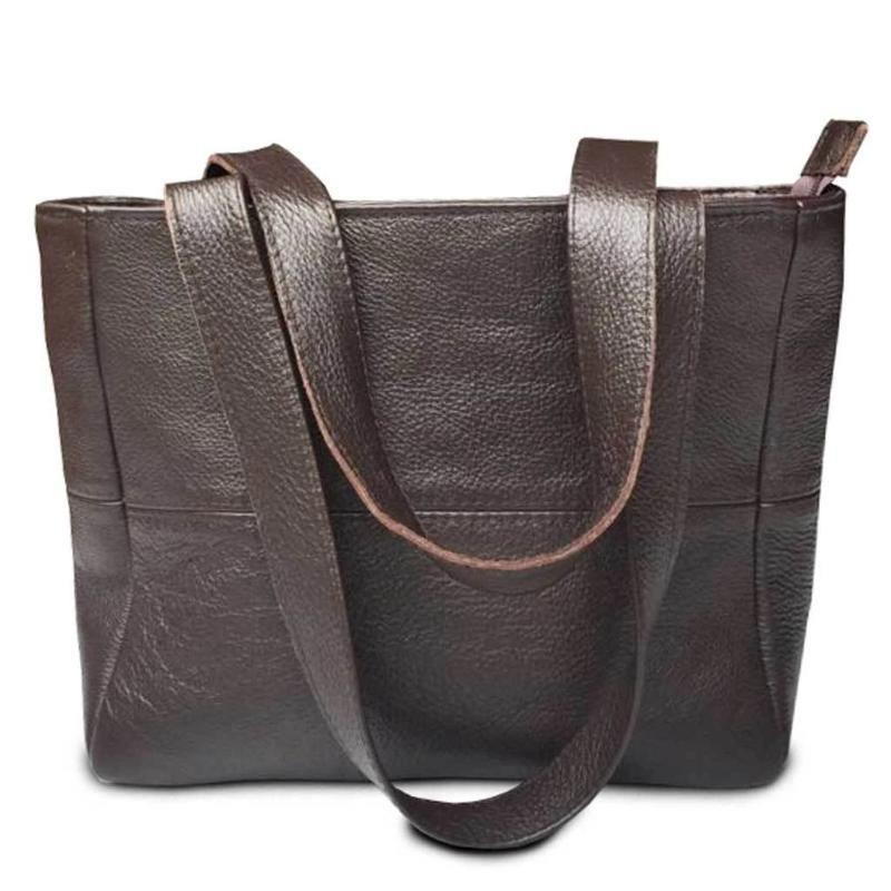 Mirelle Shopper Shoulder Handbag With Outside Zipped Pocket | Genuine Leather - Mirelle Leather and Lifestyle