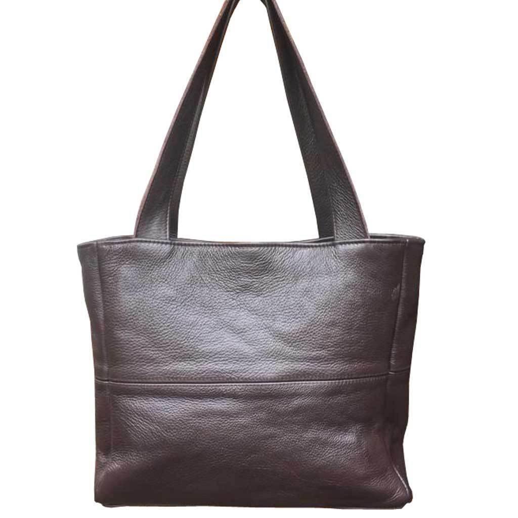 Mirelle Shopper Shoulder Handbag With Outside Zipped Pocket | Genuine Leather - Mirelle Leather and Lifestyle