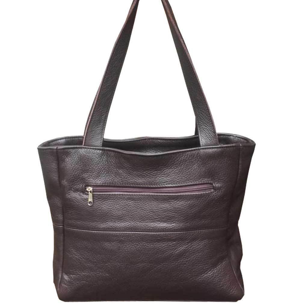 Mirelle Shopper Shoulder Handbag With Outside Zipped Pocket | Genuine Leather - Mirelle Leather and Lifestyle