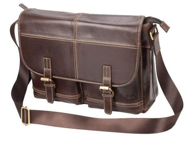 Trendy Messenger Laptop Bag - Genuine Leather - Brown - Mirelle Leather and Lifestyle