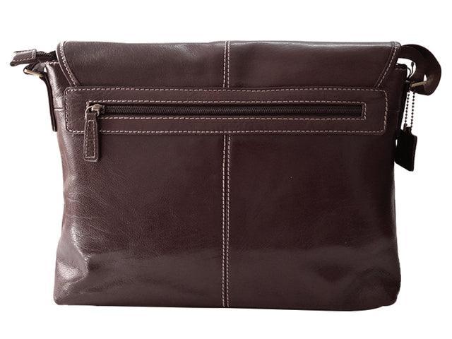 Trendy Messenger Laptop Bag - Genuine Leather - Brown - Mirelle Leather and Lifestyle