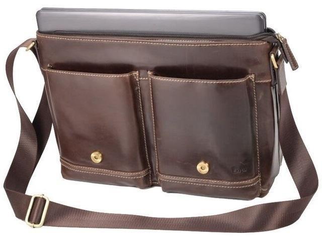 Trendy Messenger Laptop Bag - Genuine Leather - Brown - Mirelle Leather and Lifestyle