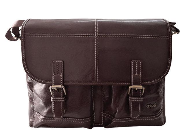 Trendy Messenger Laptop Bag - Genuine Leather - Brown - Mirelle Leather and Lifestyle