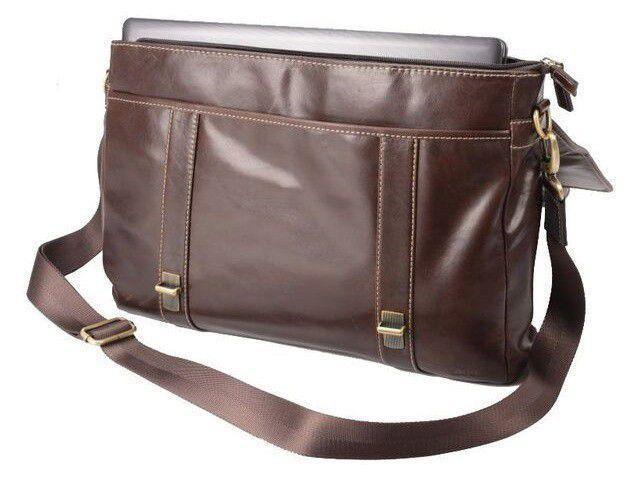 Vibro Genuine Leather Laptop Satchel Bag - 15.4 Inch - Brown - Mirelle Leather and Lifestyle